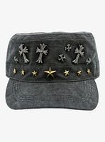 Star Gothic Cross Dark Wash Cadet Cap