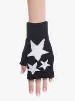 Black & White Stars Fingerless Gloves