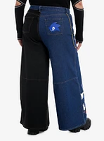 Sonic The Hedgehog Shadow & Split Wide Leg Denim Pants Plus