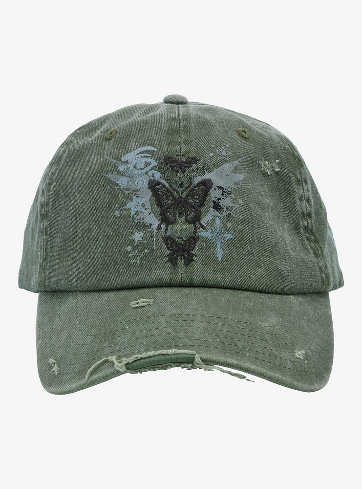 Butterfly Grunge Distressed Dad Cap