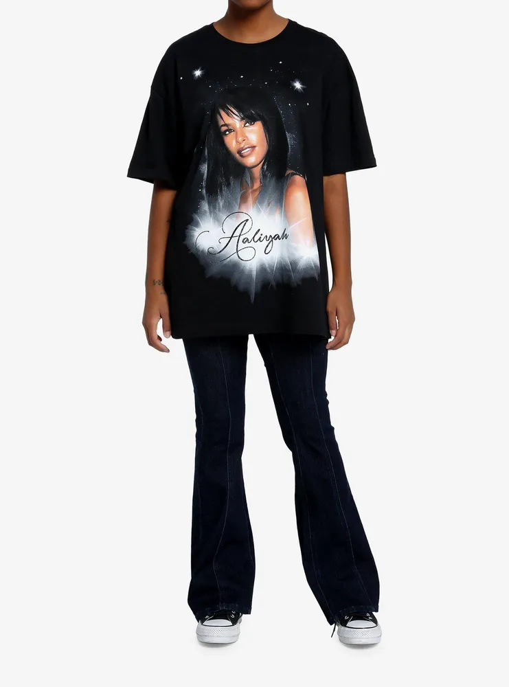 Aaliyah Glitter Logo Girls Oversized T-Shirt