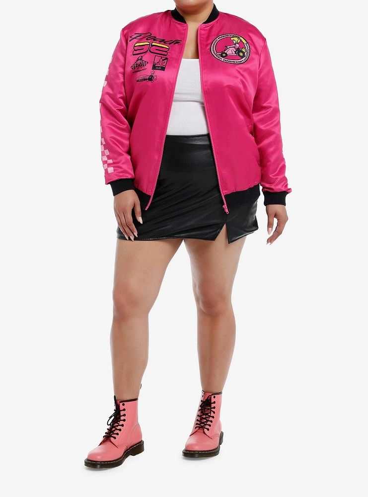 Mario Kart Princess Peach Racing Girls Bomber Jacket Plus