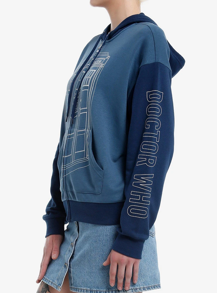 Her Universe Doctor Who TARDIS Color-Block Girls Oversized Hoodie