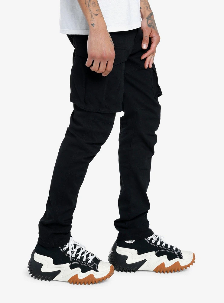 Black Fitted Cargo Pants