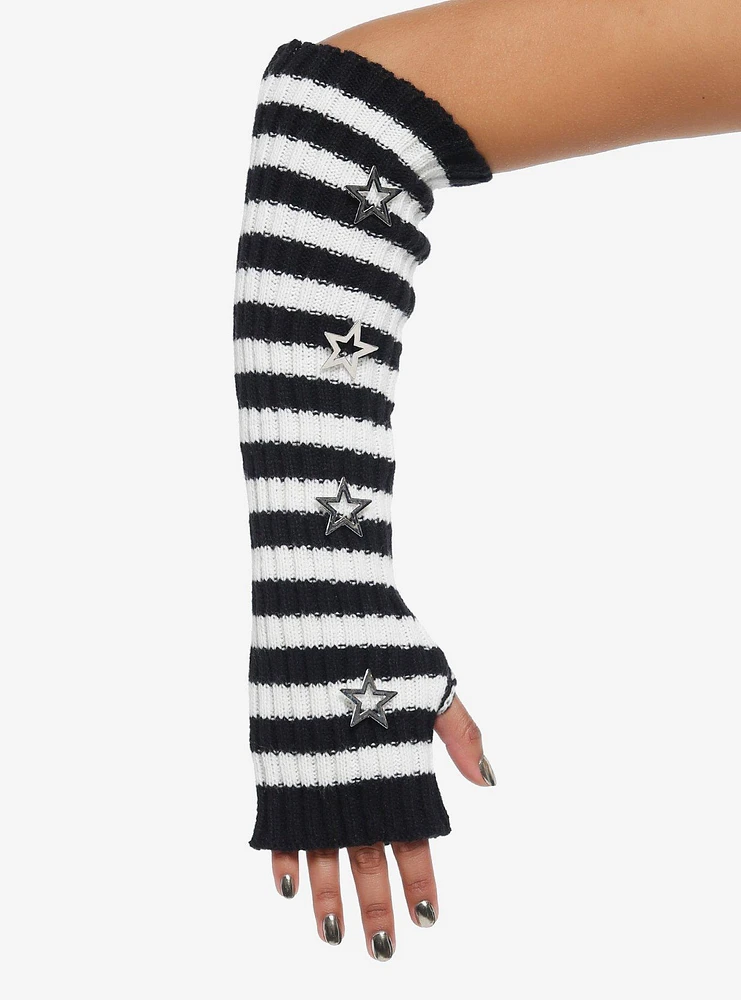 Black & White Stripe Star Arm Warmers