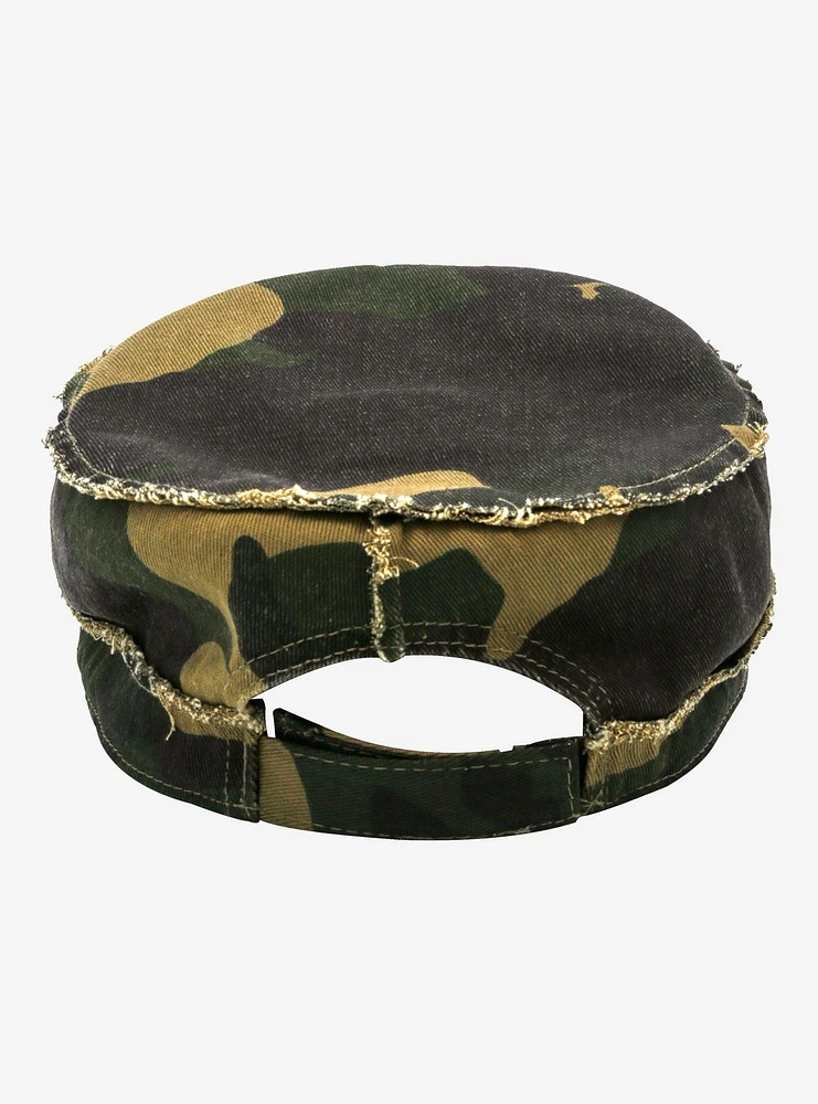 Camo Distressed Star Cadet Cap