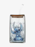 Disney Lilo & Stitch Sparkle Portrait Glass Cup With Straw