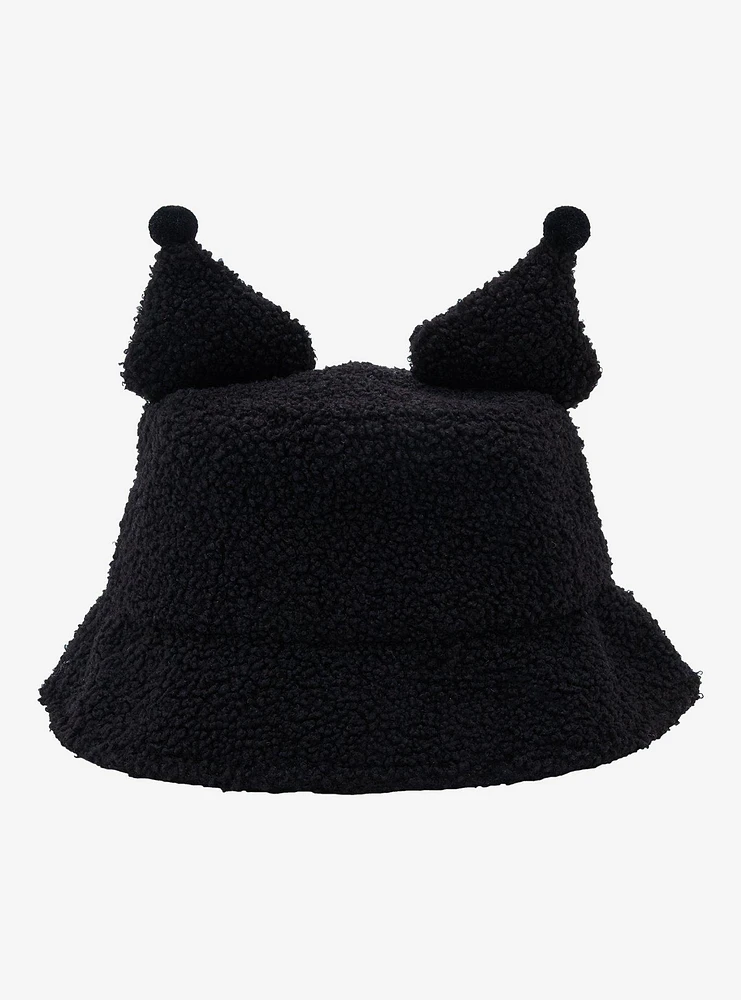 Kuromi 3D Ear Sherpa Bucket Hat