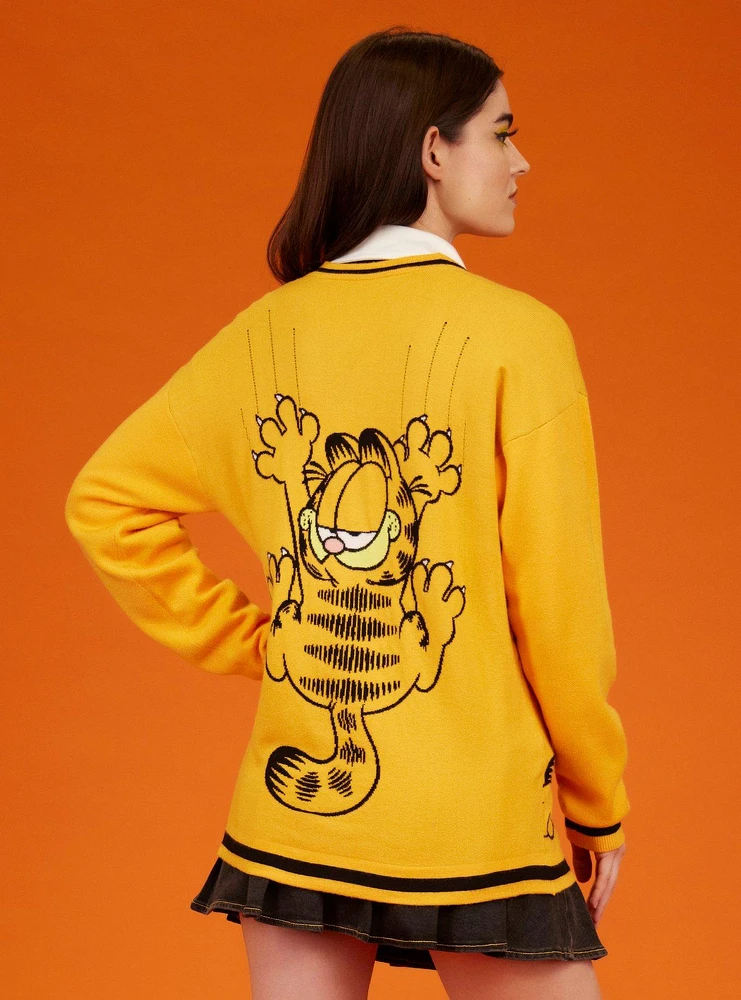 Garfield Jumbo Print Girls Intarsia Cardigan