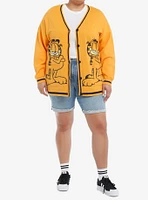 Garfield Jumbo Print Girls Intarsia Cardigan Plus