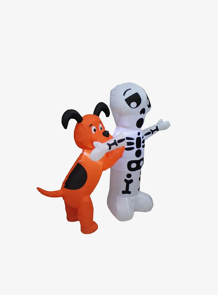 Skeleton with Dog Inflatable Decor