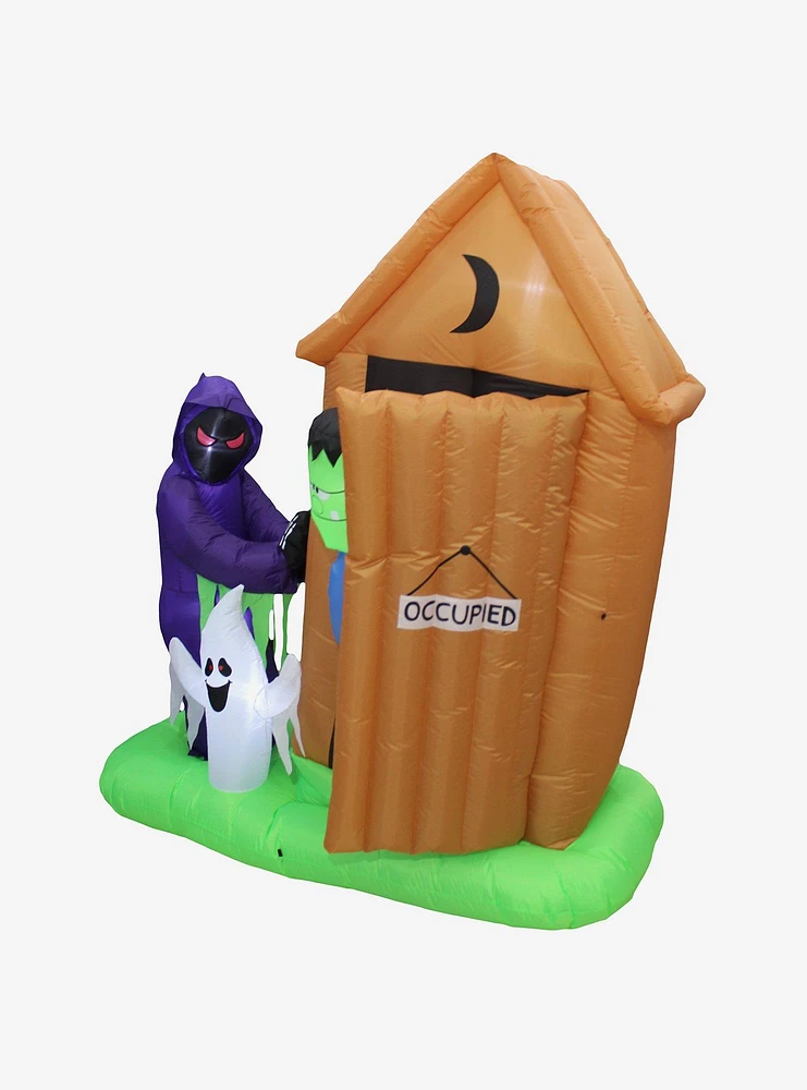 Animated Monster Outhouse Scene Inflatable Decor