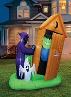 Animated Monster Outhouse Scene Inflatable Decor