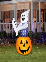 Whimsical Pumpkin Ghost with Baby Airblown