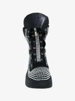 Azalea Wang Rhinestone Bling Combat Boots