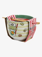 Sanrio Keroppi Striped Ramen Bowl with Chopsticks