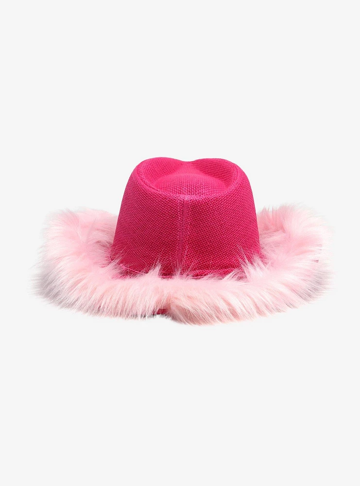 Hello Kitty Pink Rhinestone & Fur Trim Cowboy Hat