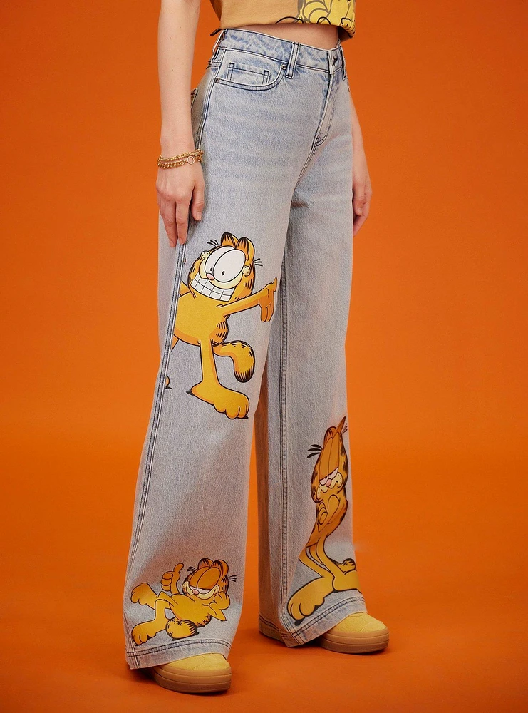 Garfield Poses Wide Leg Denim Pants