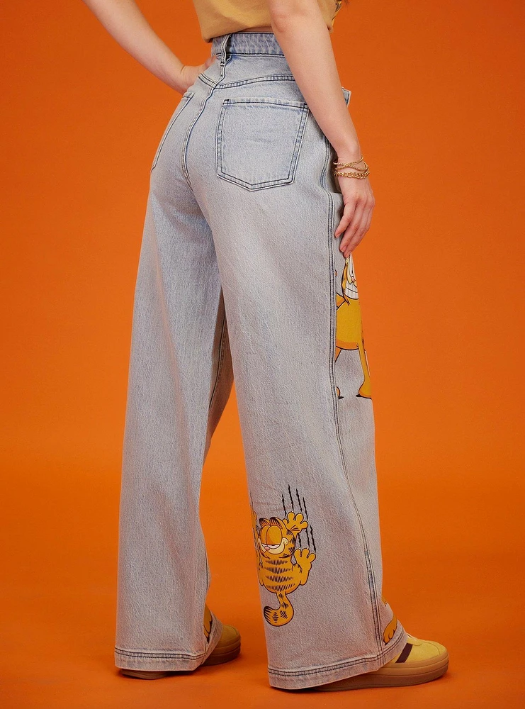 Garfield Poses Wide Leg Denim Pants