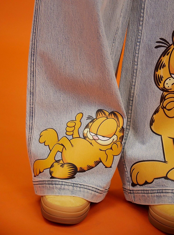 Garfield Poses Wide Leg Denim Pants