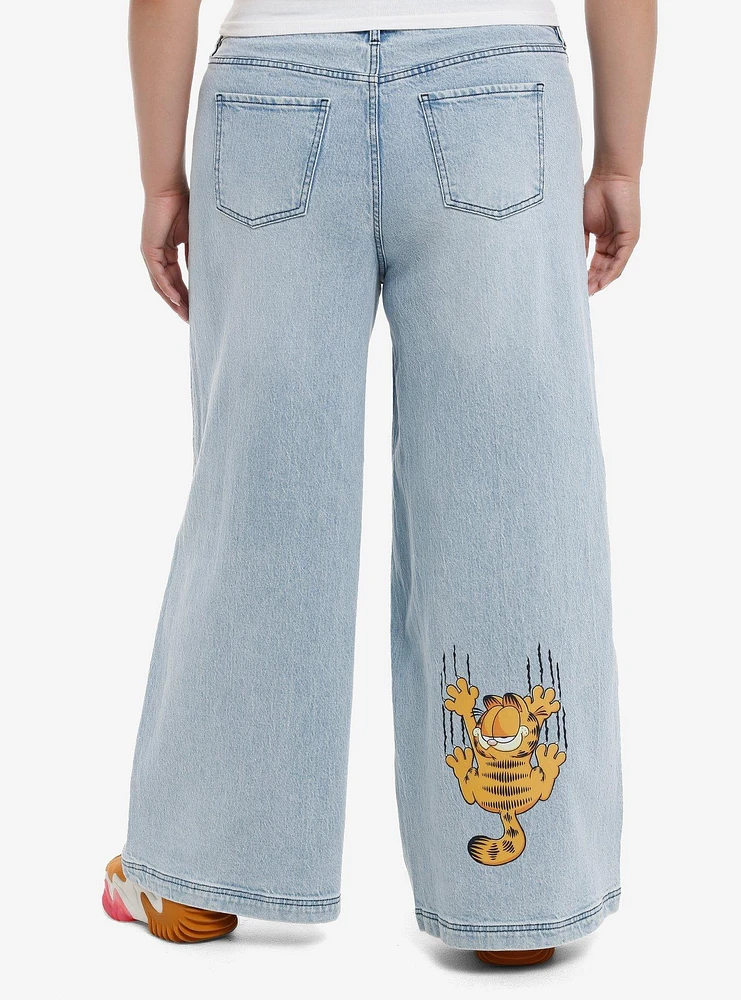 Garfield Poses Wide Leg Denim Pants Plus