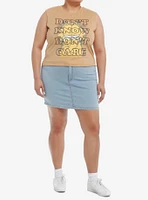 Garfield Don't Know Care Girls Crop Muscle Tank Top Plus