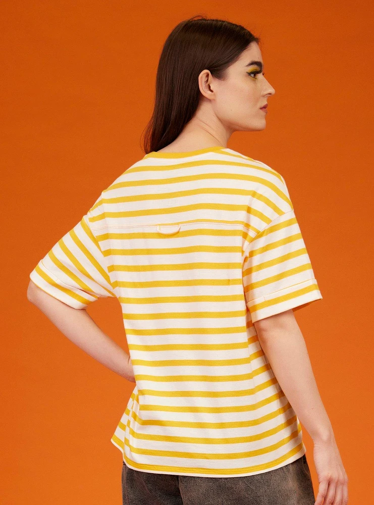 Garfield Stripe & Pooky Girls Oversized T-Shirt