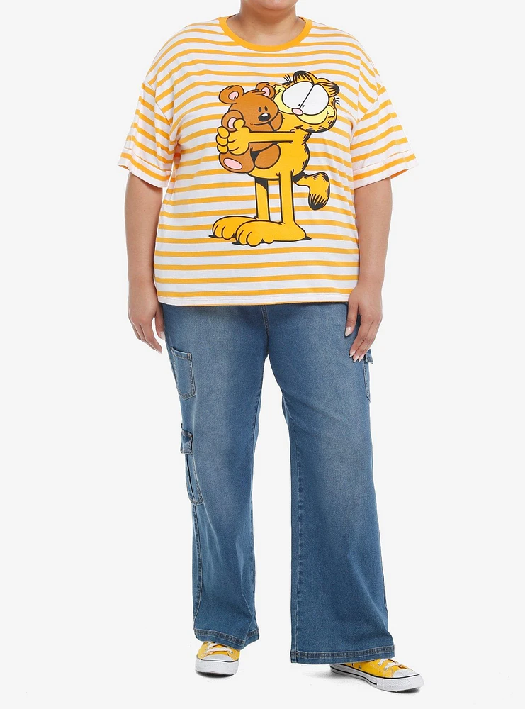 Garfield Stripe & Pooky Girls Oversized T-Shirt Plus