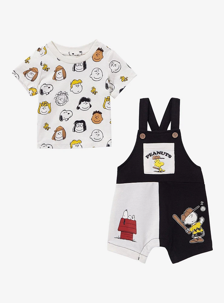 Peanuts Characters Color Block Infant Overall Set - BoxLunch Exclusive