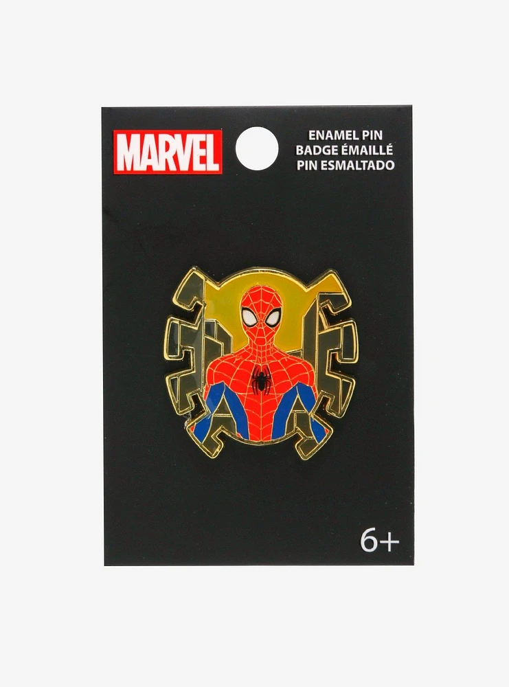 Marvel Spider-Man Portrait Stained Glass Enamel Pin — BoxLunch Exclusive
