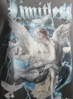 Cosmic Aura™ Limitless Rhinestone Angel Oversized T-Shirt