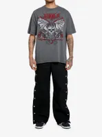 Social Collision® Sinner Rhinestone Skull Oversized T-Shirt