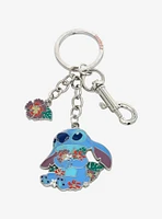 Loungefly Disney Lilo & Stitch Floral Stitch Multi-Charm Keychain - BoxLunch Exclusive