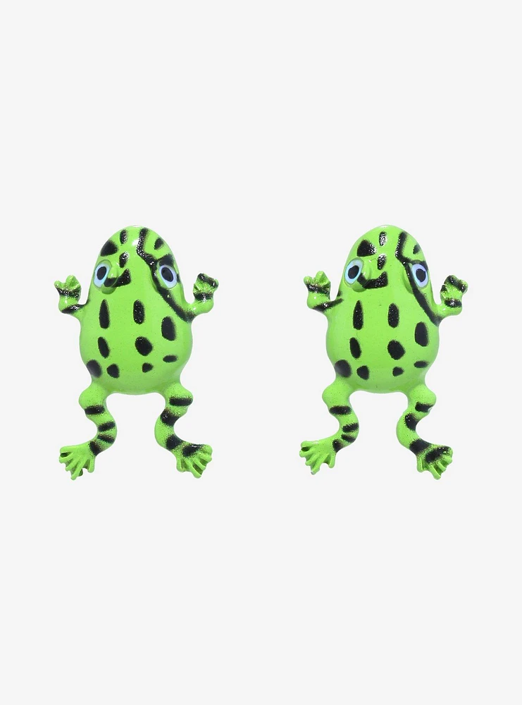Thorn & Fable Spotted Frog Biting Earrings
