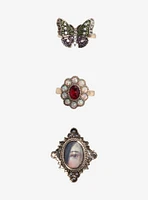 Thorn & Fable Art Eye Cameo Jewel Ring Set