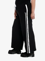 Social Collision® Black & White Stripe Snap Girls Track Pants Plus