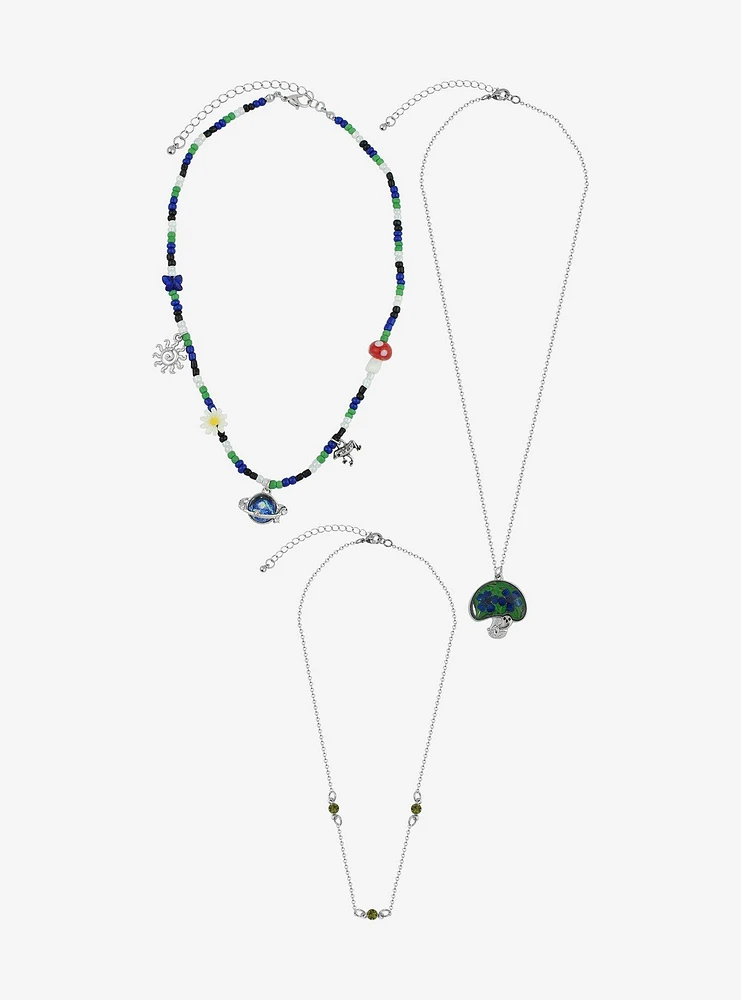 Thorn & Fable Mushroom Planet Necklace Set