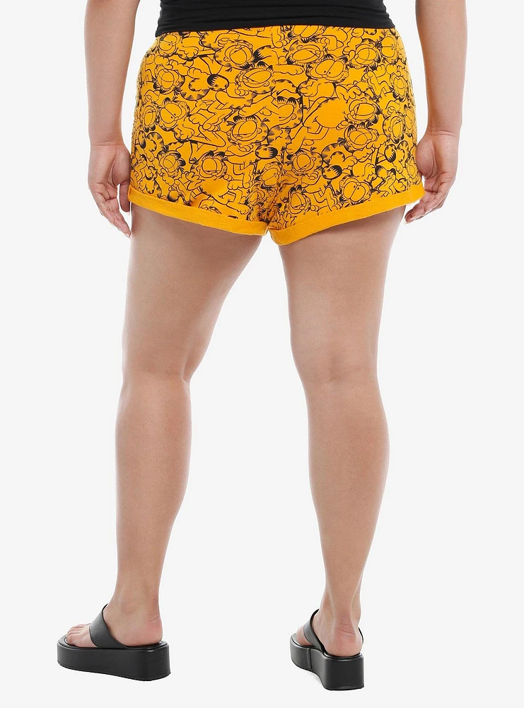 Garfield Allover Print Girls Lounge Shorts Plus