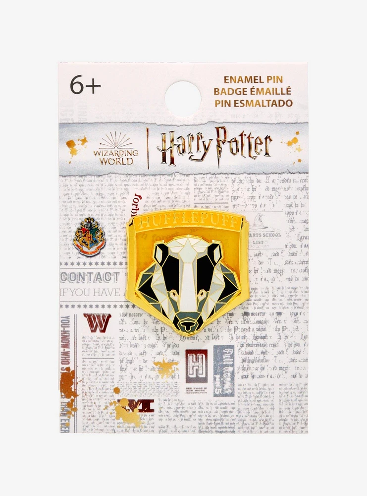 Loungefly Harry Potter Hufflepuff Stained Glass Enamel Pin — BoxLunch Exclusive