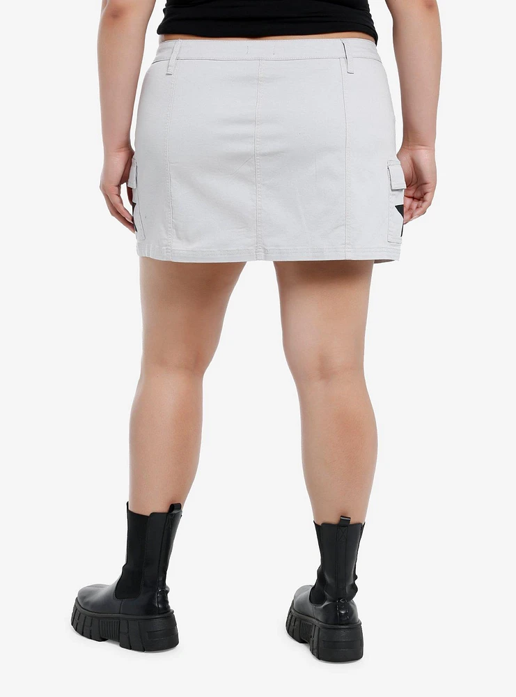 Social Collision Grey & Black Star Mini Skort Plus