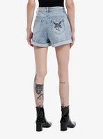 Thorn & Fable® Skull Fairy High-Waisted Denim Shorts