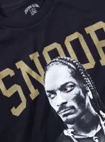 Snoop Dogg Portrait Gold Lettering Boyfriend Fit Girls T-Shirt