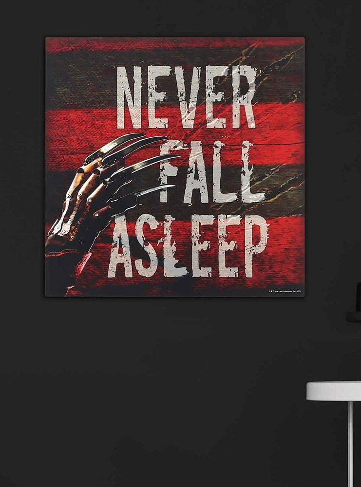 A Nightmare on Elm Street Never Fall Asleep Wood Wall Decor