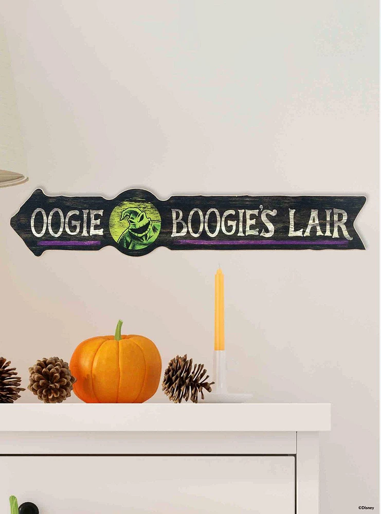 Disney Nightmare Before Christmas Oogie Boogie's Lair Arrow Wood Wall Decor