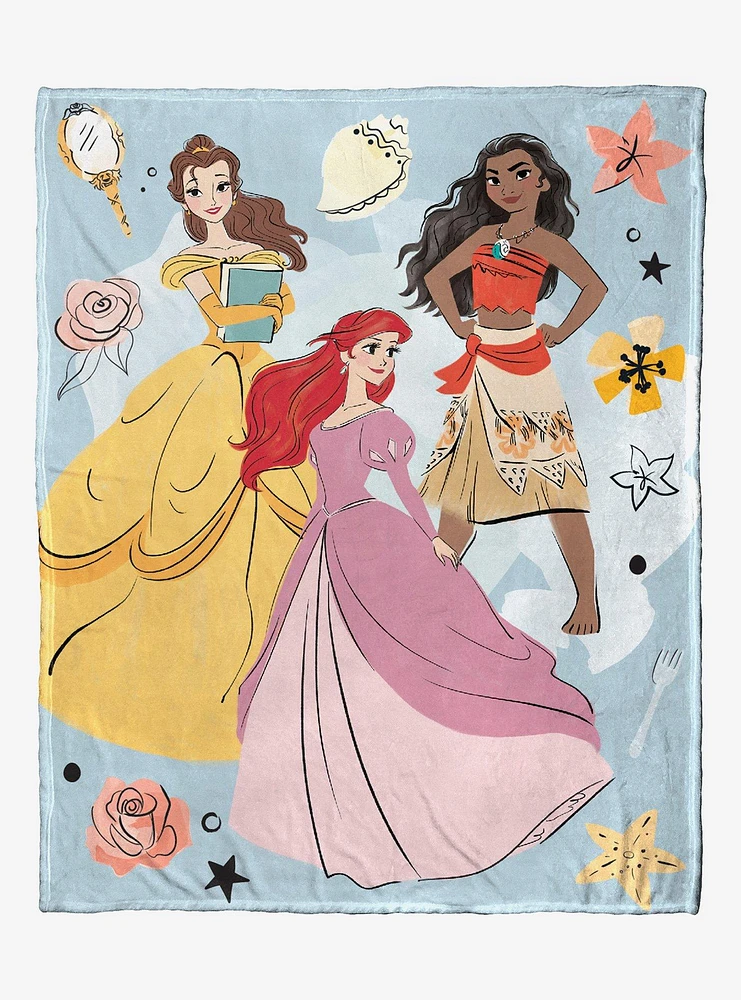 Disney Princess Be Bold Silk Touch Throw With Cloud Pillow