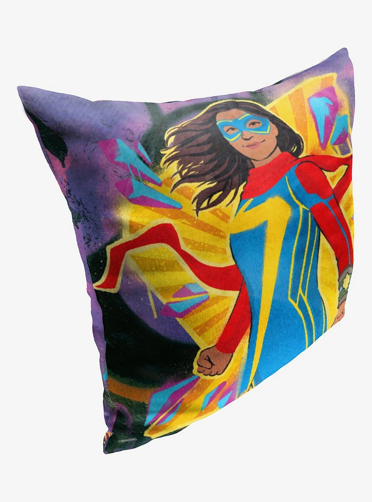 Marvel Ms Marvel Graffiti Marvel Printed Throw Pillow
