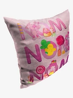 Candyland Nom Nom Nom Printed Throw Pillow