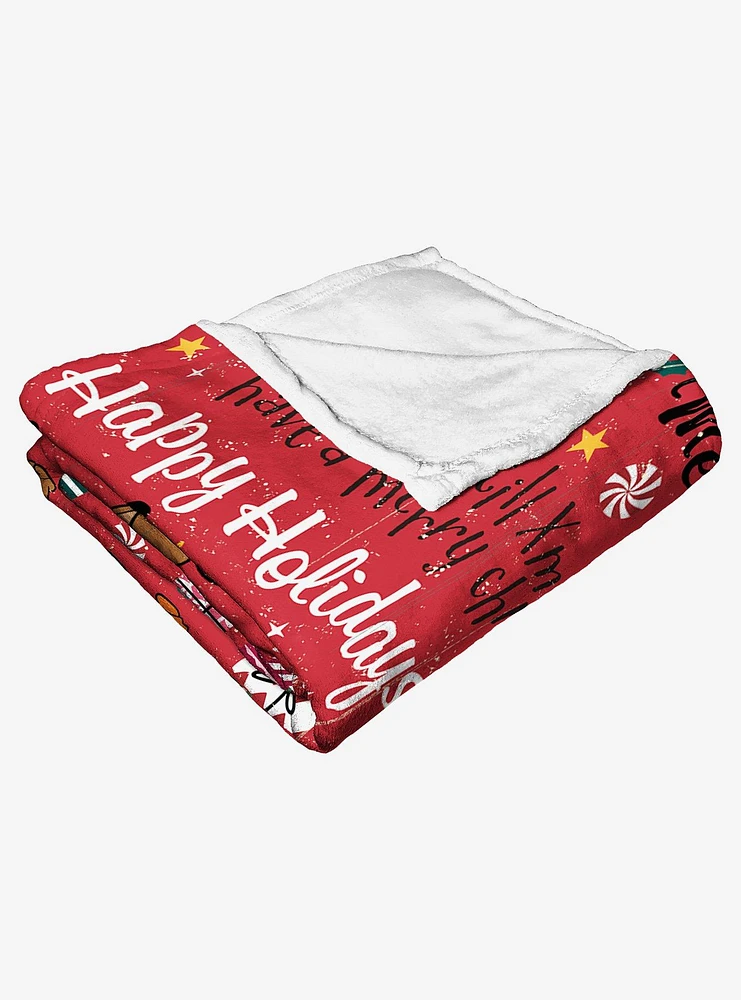 Tom And Jerry Festive Cheer Silk Touch Throw