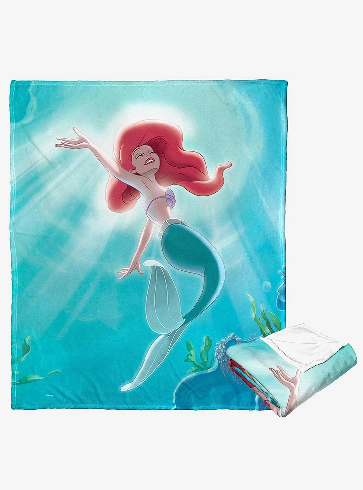 Disney The Little Mermaid Classic Underwater Rays Silk Touch Throw Blanket