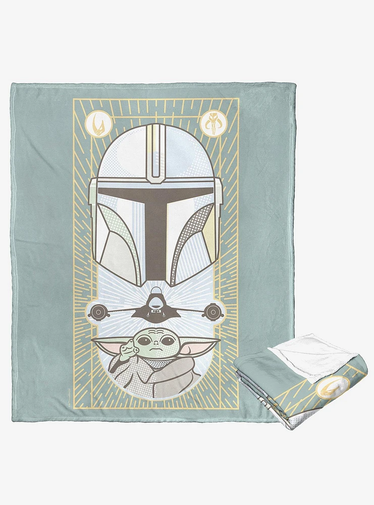 Star Wars The Mandalorian Art Deco Silk Touch Throw